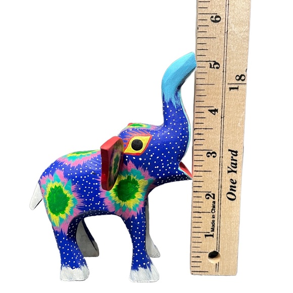Handcrafted Elephant Alebrije Wood Carved Figurine. - Picture 6 of 7